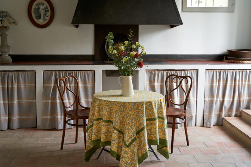 Nappe Bleuet jaune vert
