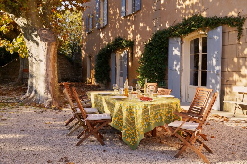 Yellow green fruit tablecloth