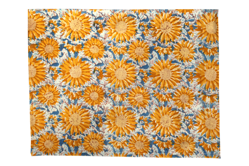 Blue and yellow sunflower flower table runner - Image 2