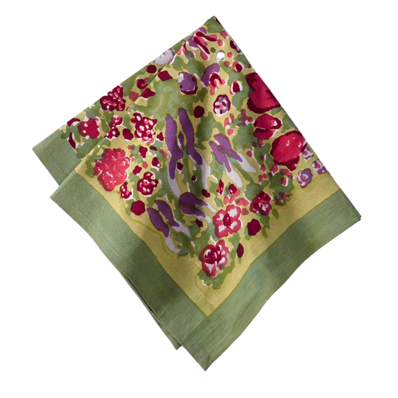 Green and red garden towel