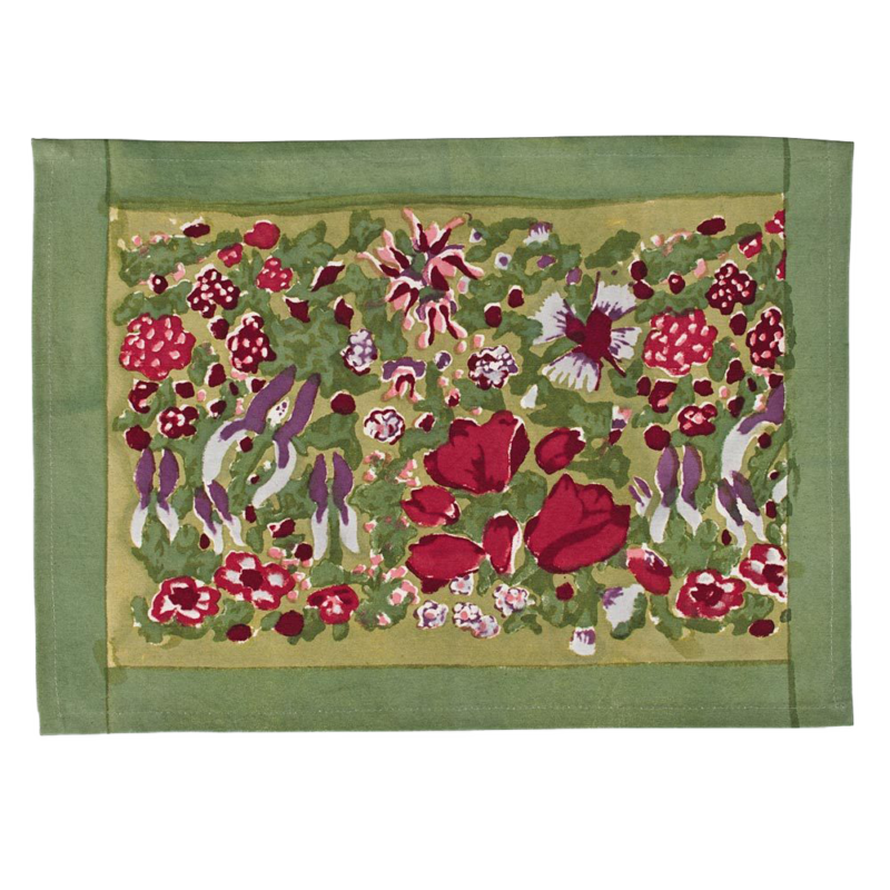 Set de table Jardin vert rouge