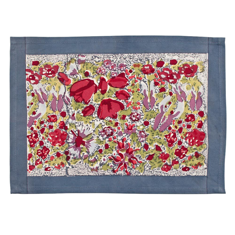 Set de table Jardin gris rouge