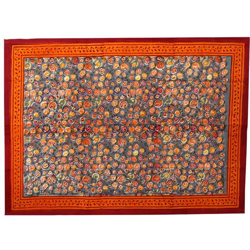 Rosa gray orange tea towel