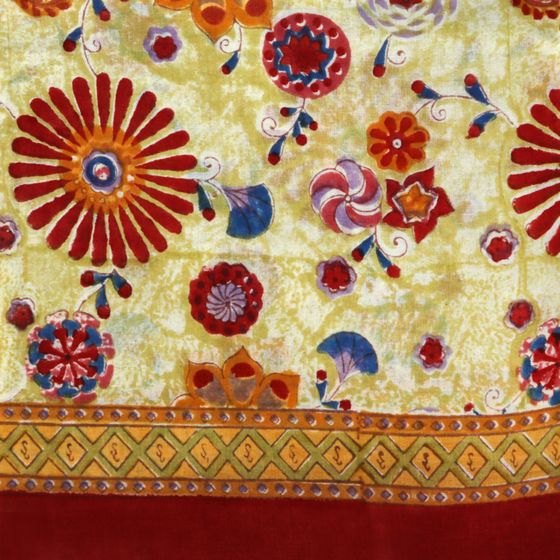 Paréo Diwali vert rouge