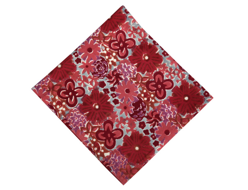 Serviette Joyau de Fleur gris rouge