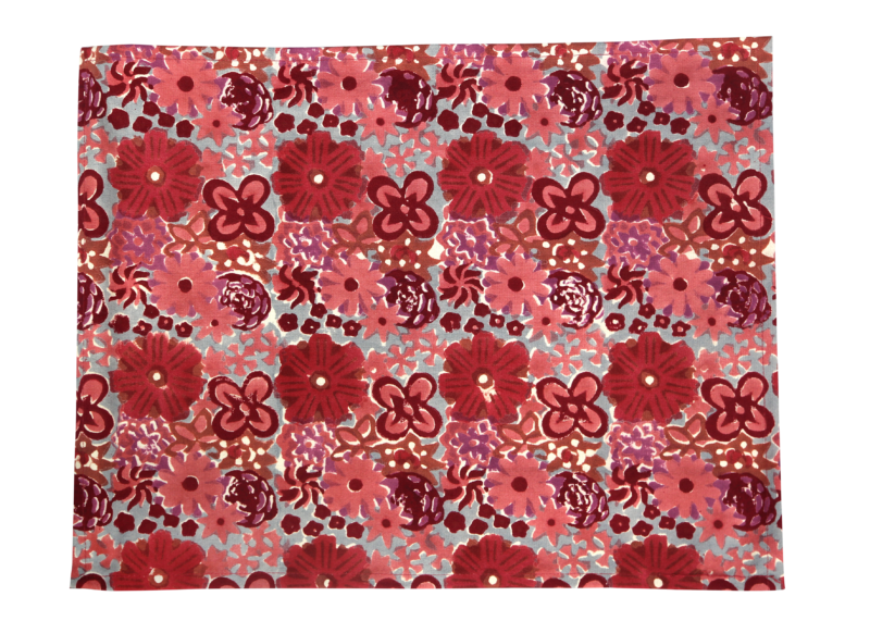 Set de table Joyau de Fleur gris rouge