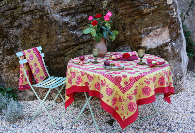 Nappe Rose vert rouge
