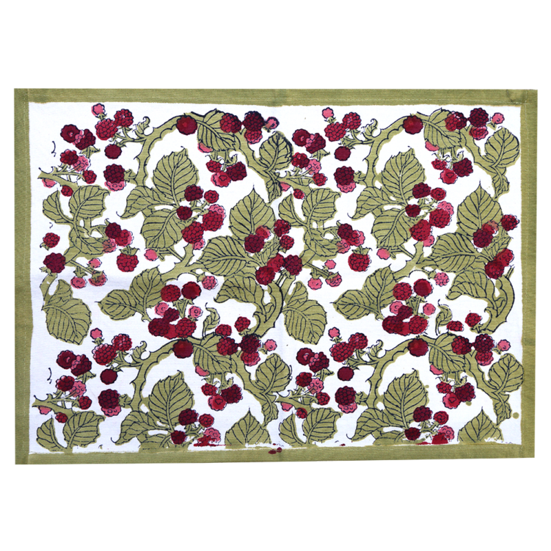 Beige red blackberry placemat