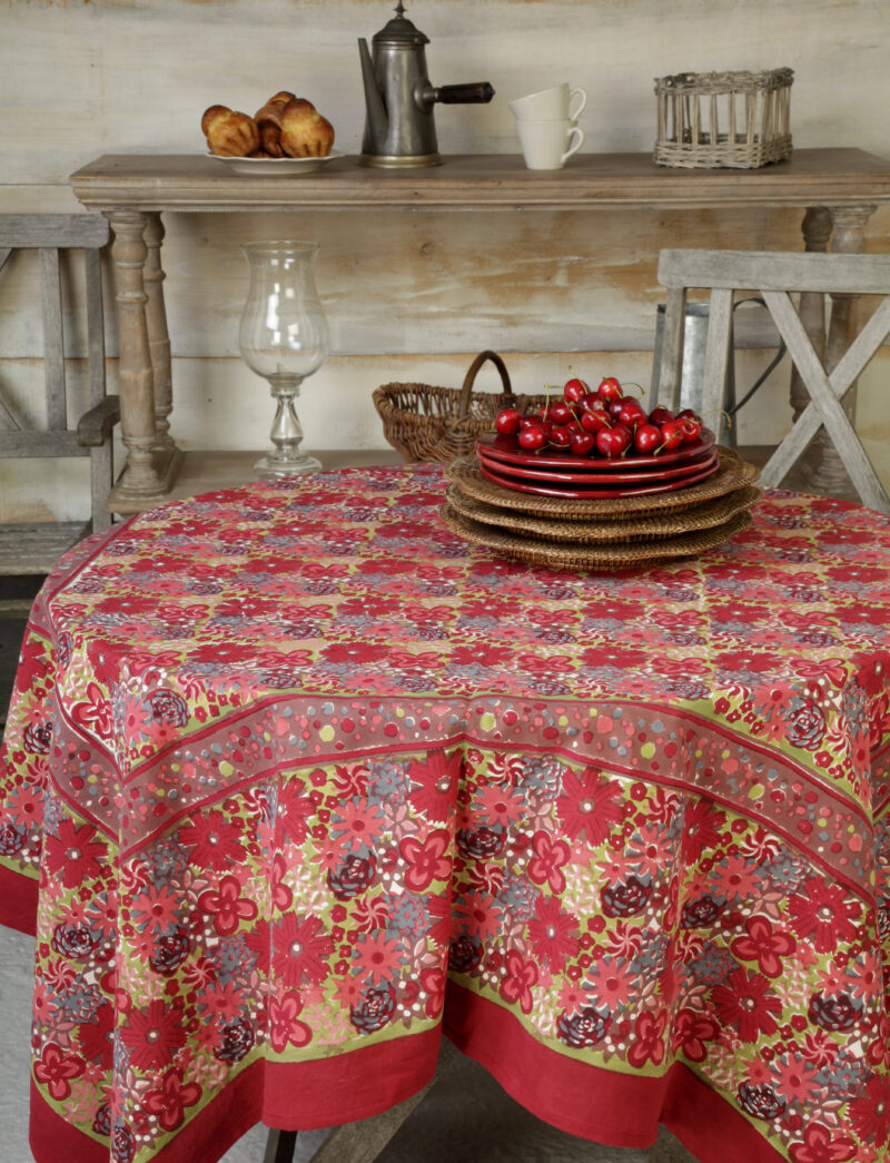 Nappe Joyaux de Fleur vert rouge – Image 5