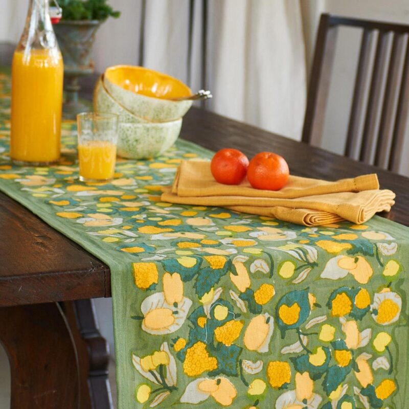 Chemin de table Fruit jaune vert