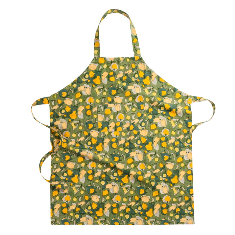 Tablier Fruit jaune vert