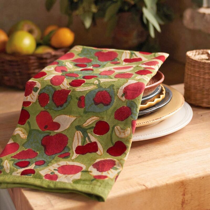 Torchon Fruit rouge vert
