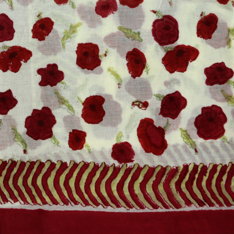 Paréo Coquelicot bordeaux vert