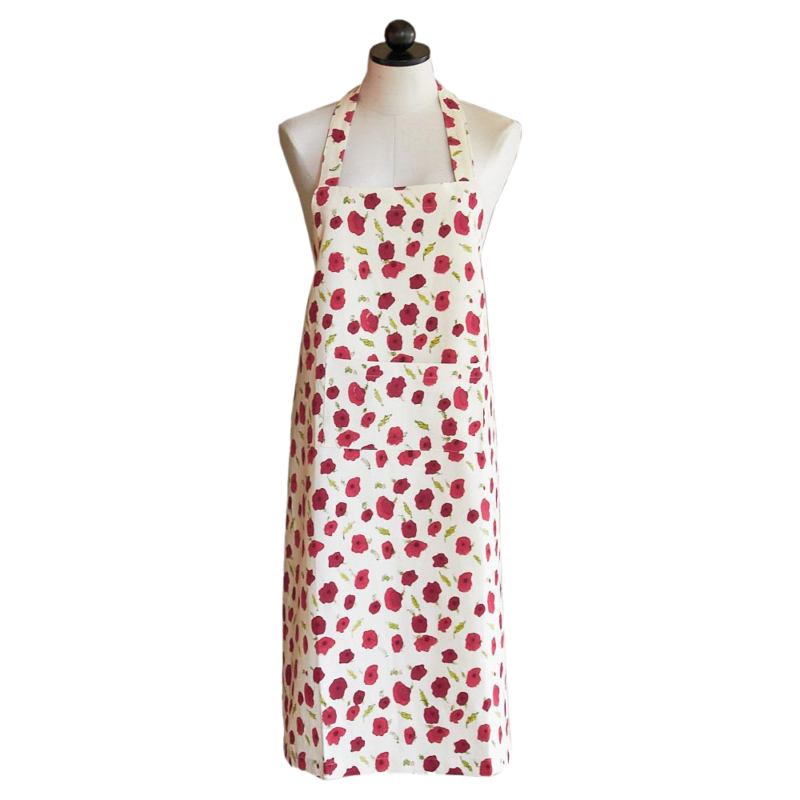 Tablier Coquelicot bordeaux vert