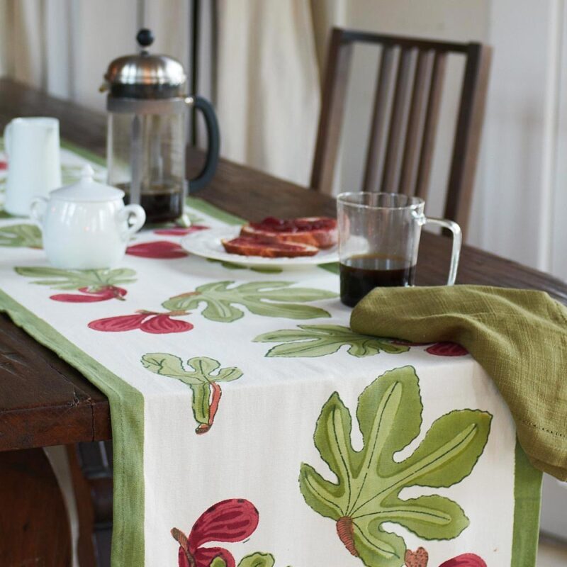 Chemin de table Figue rouge verte