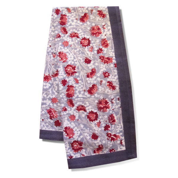 Torchon Bleuet gris rouge