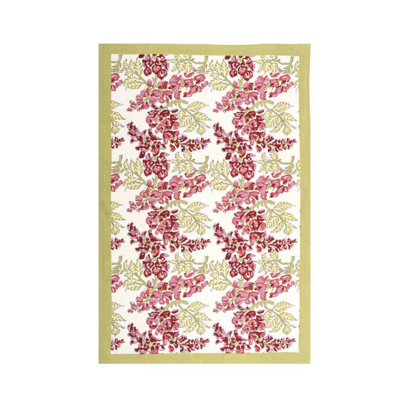 Pink Wisteria Tea Towel