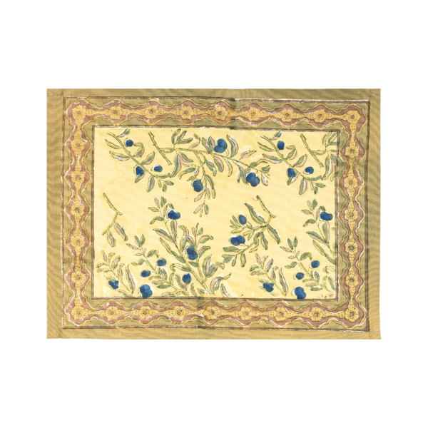 Olive green yellow placemat