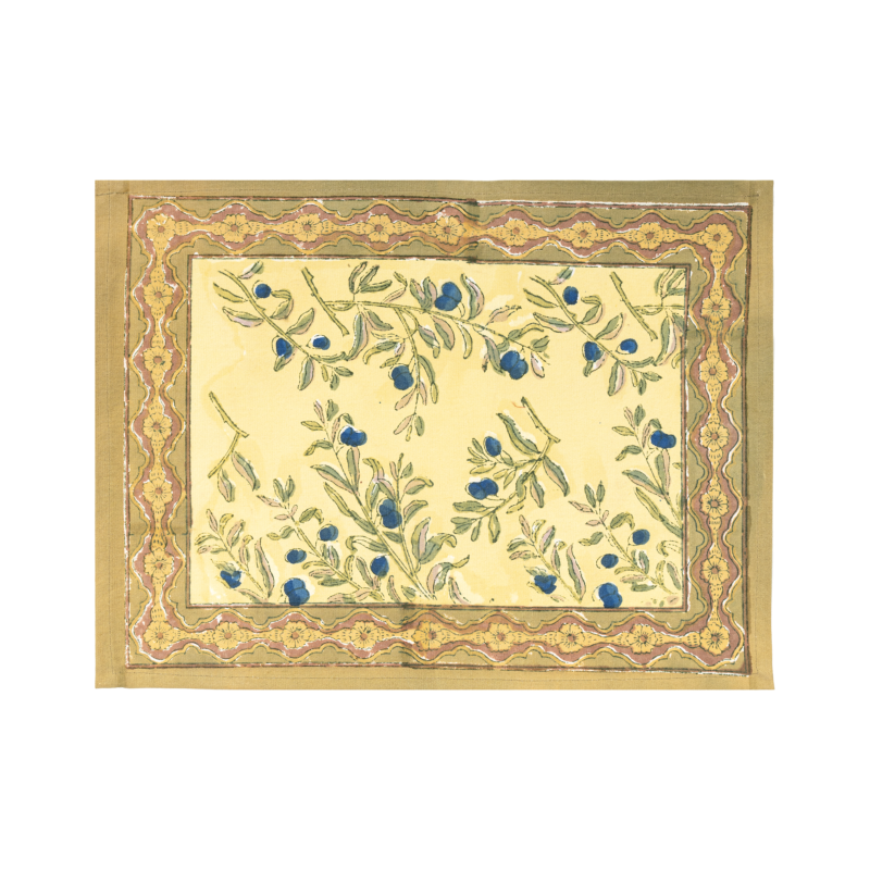Olive green yellow placemat