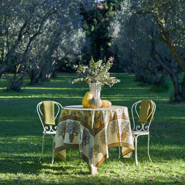 Yellow green olive tablecloth
