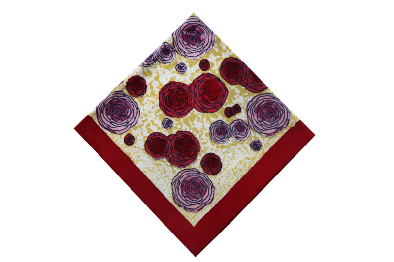 Green and red buttercup napkin
