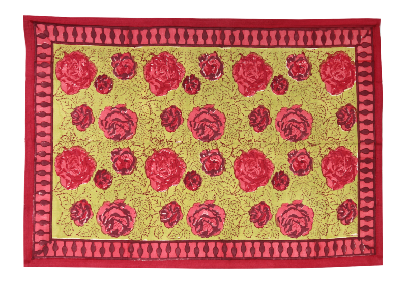 Torchon Rose vert rouge