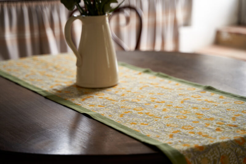 Chemin de table Bleuet jaune vert – Image 2