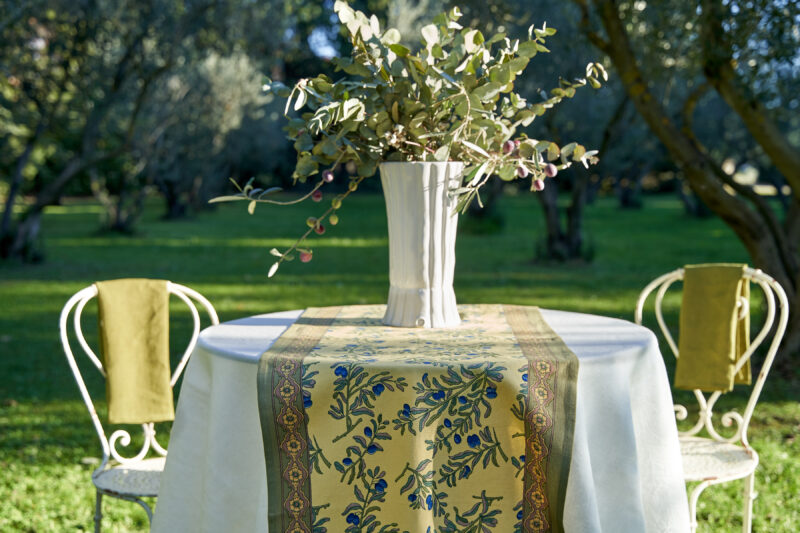 Olive green yellow table runner - Image 2