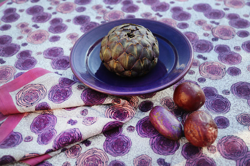Chemin de table Renoncule gris violet – Image 2