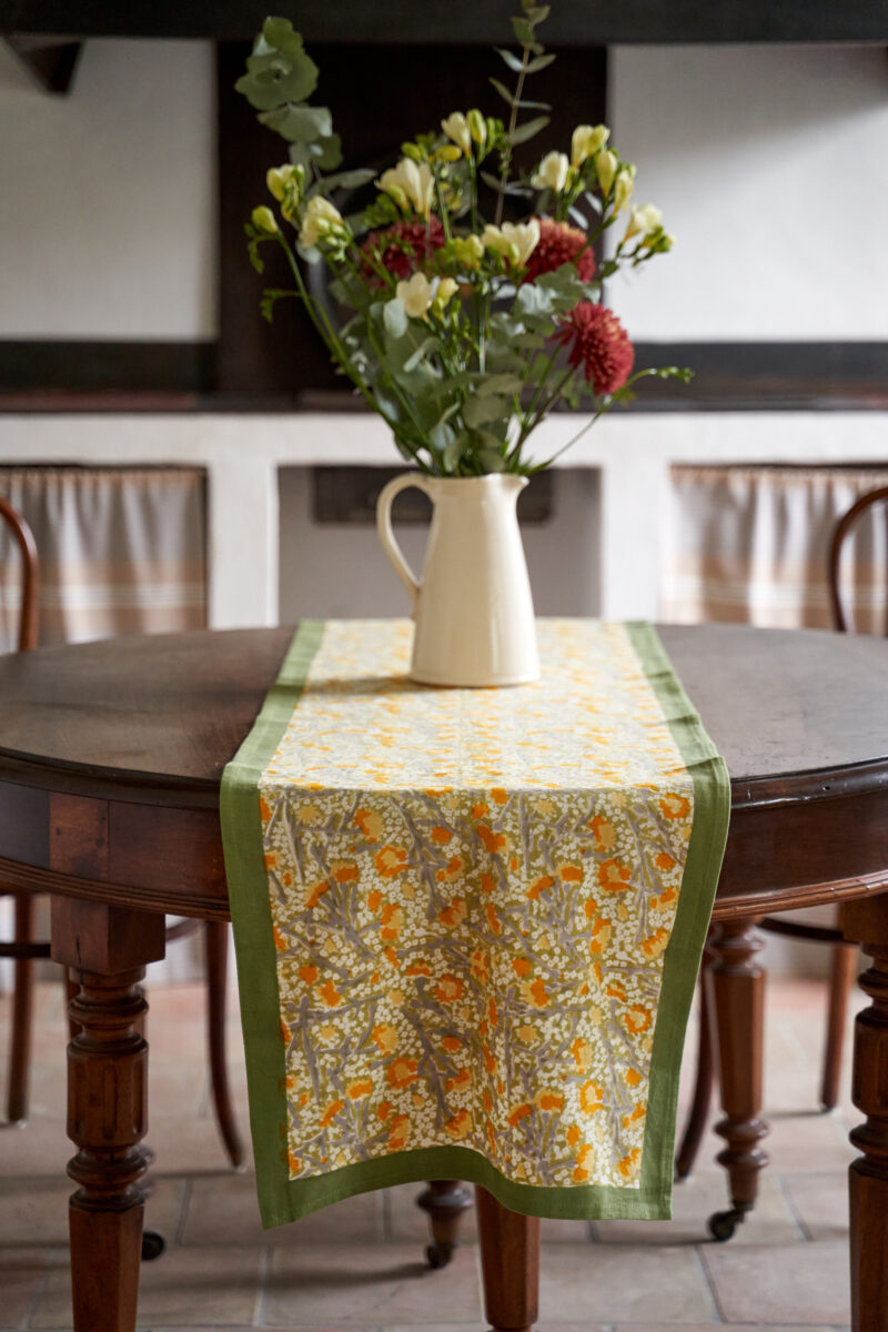 Chemin de table Bleuet jaune vert – Image 3