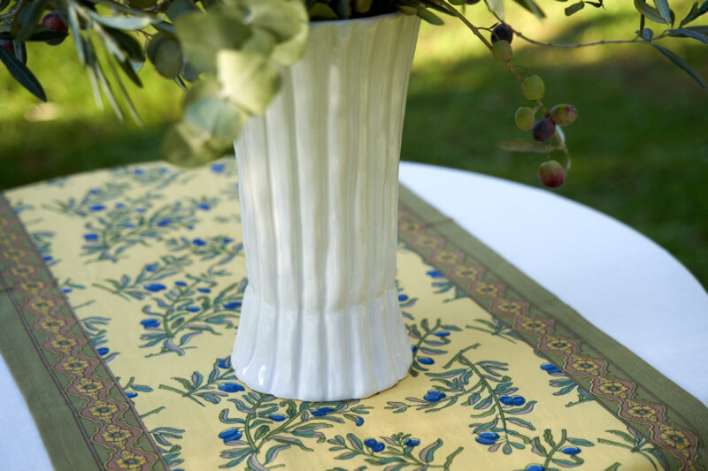 Olive green yellow table runner - Image 3
