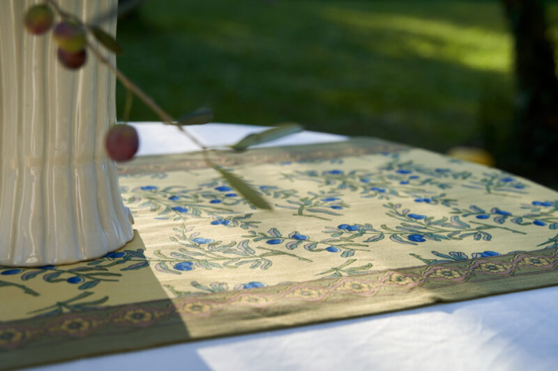 Olive green yellow table runner - Image 5